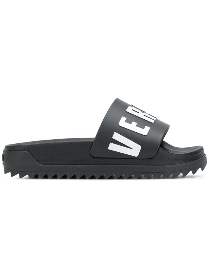 Versus Logo Print Sliders - Black