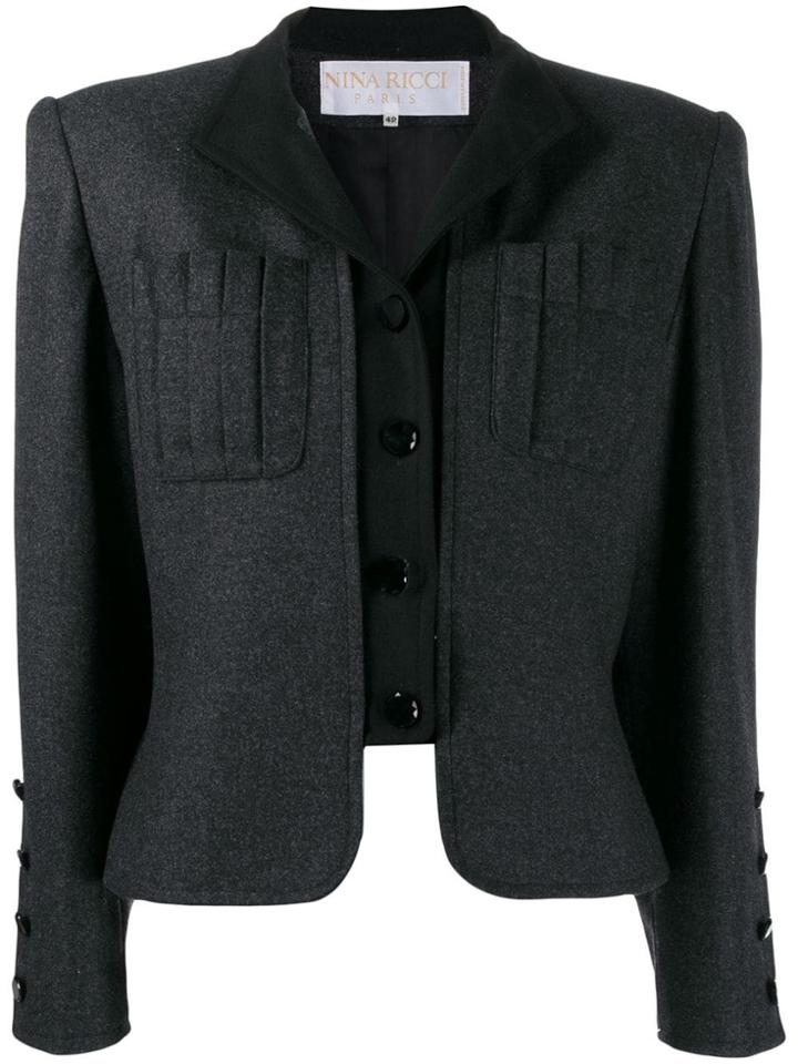 Nina Ricci Pre-owned 1980's Structured Military Jacket - Grey