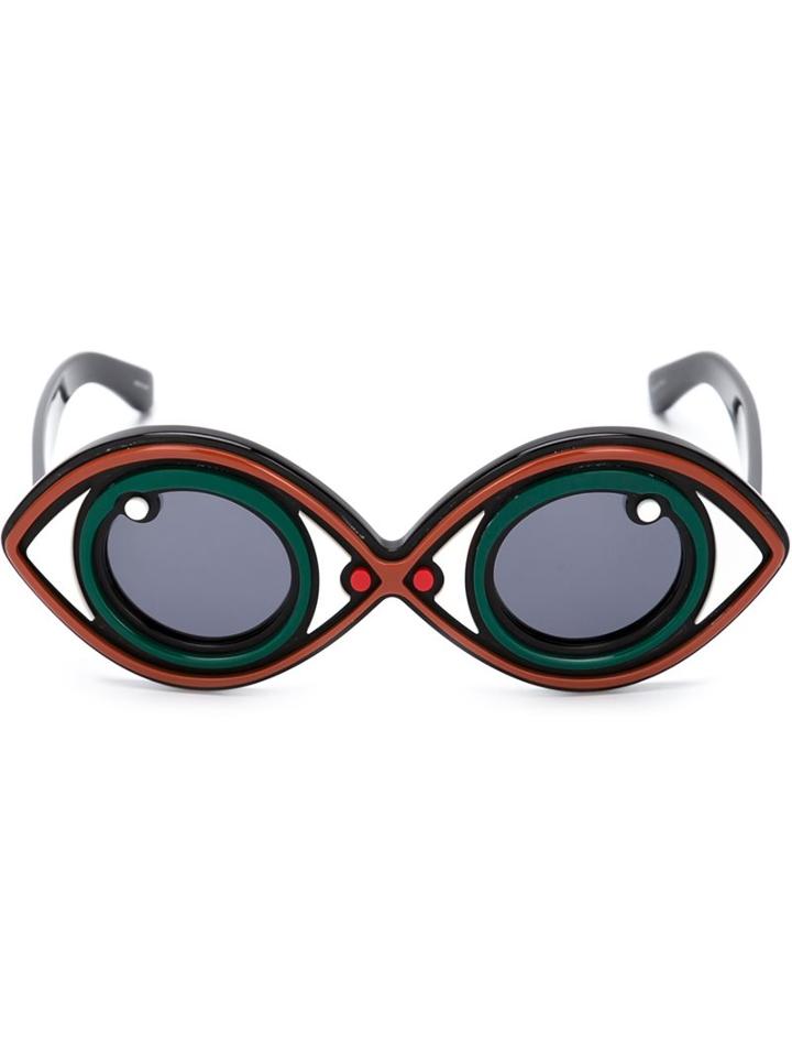 Linda Farrow 'yazbukey 2' Sunglasses, Women's, Black, Acetate