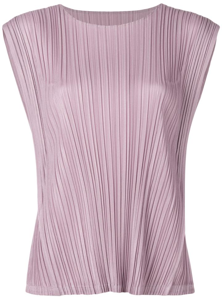 Pleats Please By Issey Miyake Pleated Sleeveless Blouse - Pink &
