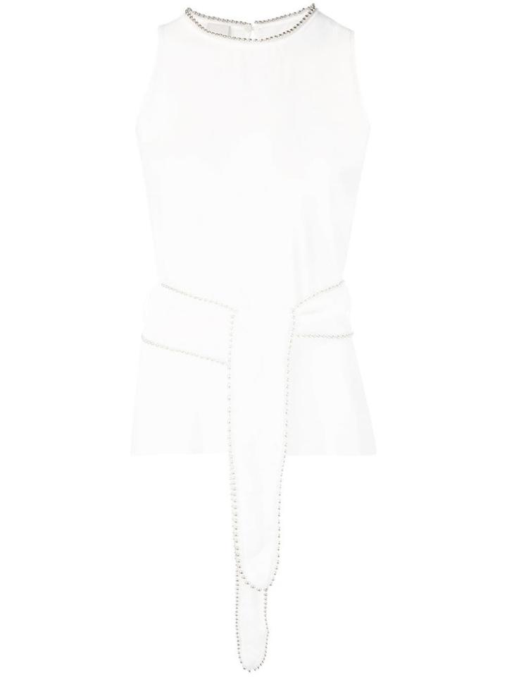 Pinko Embellished Sleeveless Top - White