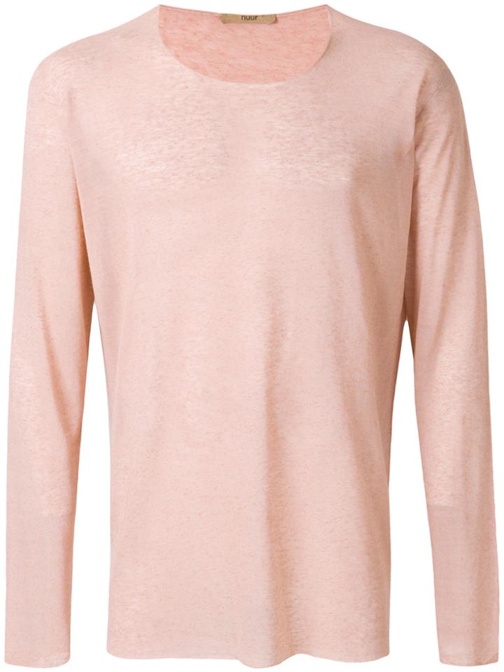 Nuur Long Sleeve Sheer T-shirt - Pink & Purple