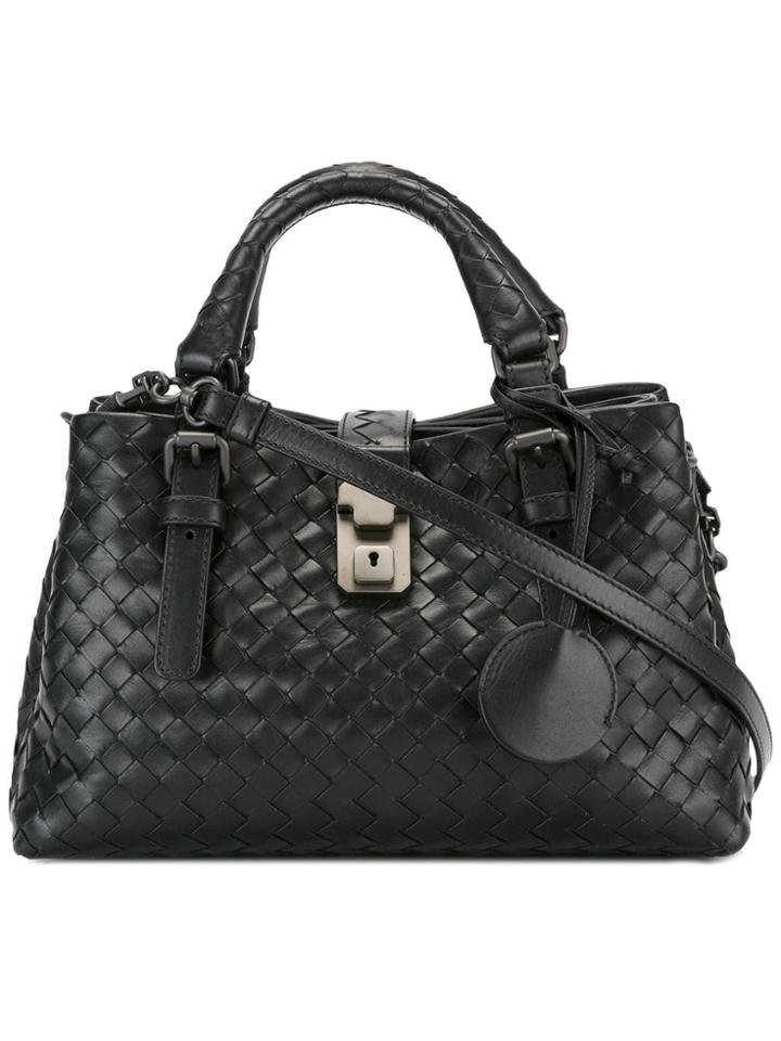 Bottega Veneta Interlaced Double Handles Tote - Black
