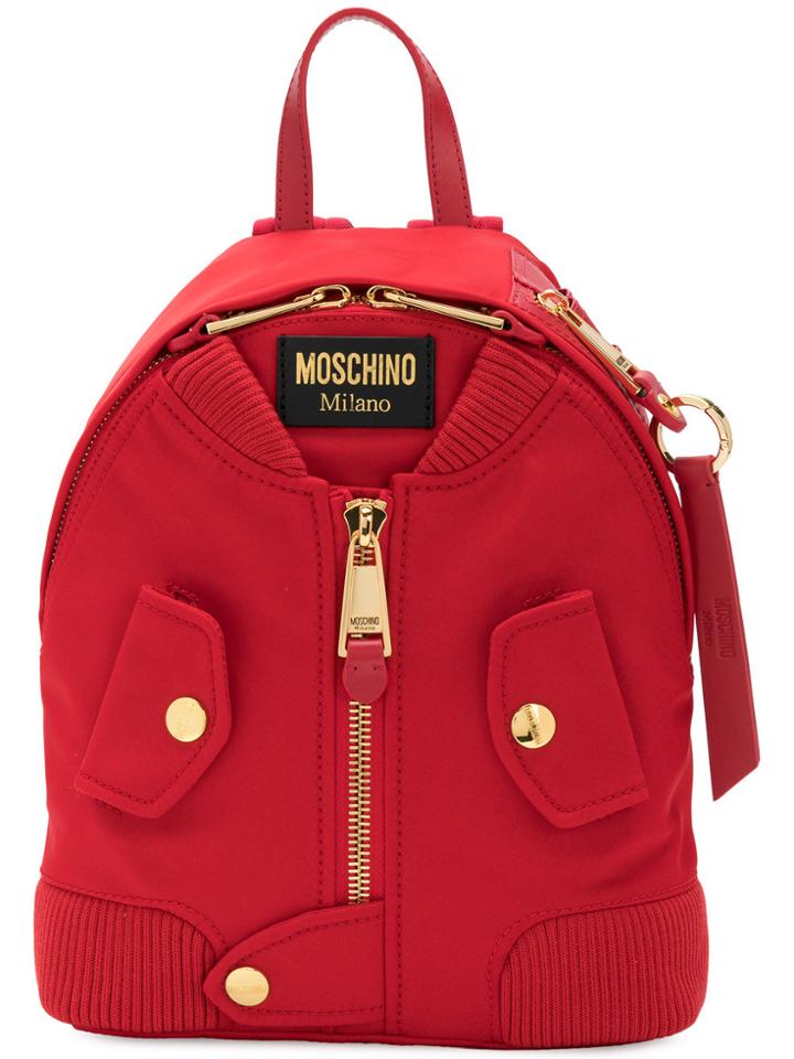 Moschino Bomber Jacket Backpack - Red
