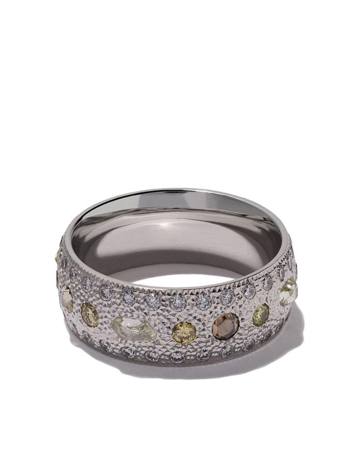 De Beers 18kt White Gold Talisman Diamond Band