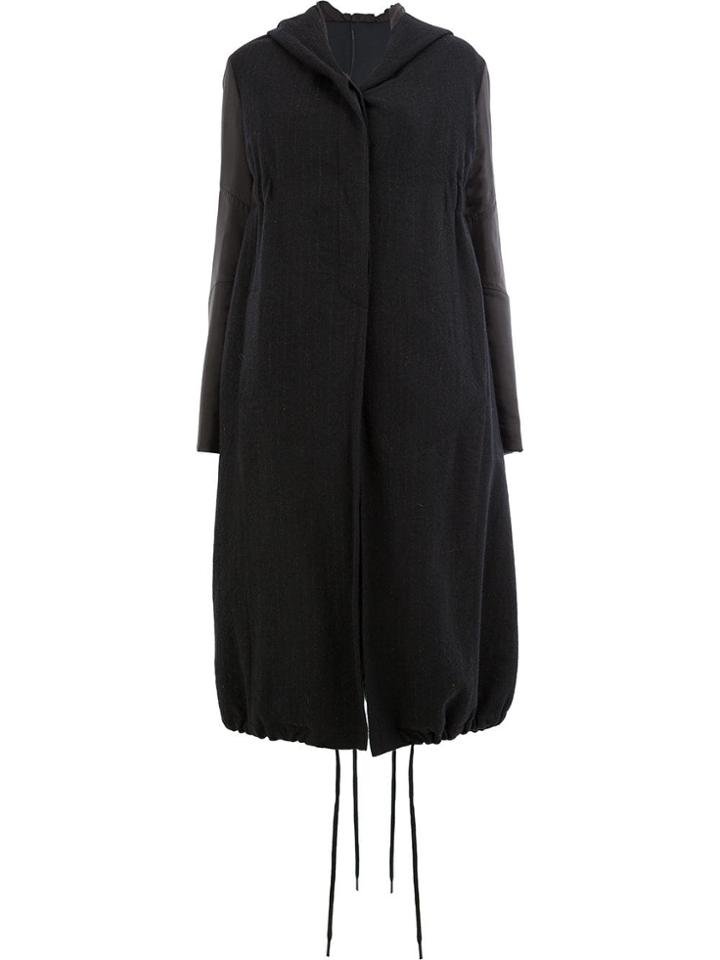 Masnada Hooded Parka Coat - Black