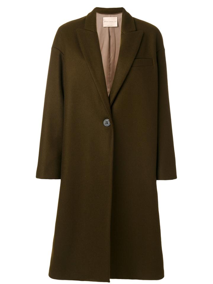 Erika Cavallini V-neck Lapel Coat - Brown