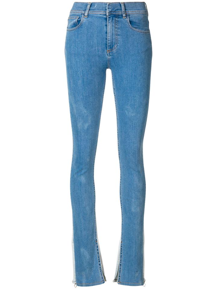 Ssheena Half Bleach High-waisted Jeans - Blue