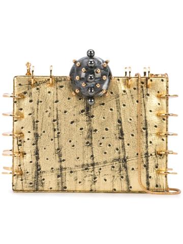 Tonya Hawkes Embellished Box Clutch - Metallic