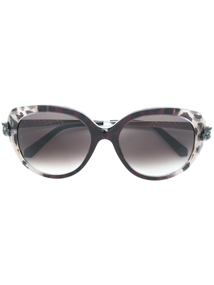 Cartier 'panthère Wild' Sunglasses - Black