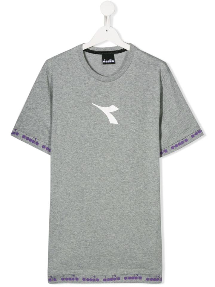 Diadora Junior Teen Logo Print T-shirt - Grey