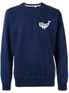 Bleu De Paname Whale Print T-shirt, Men's, Size: Small, Blue, Cotton