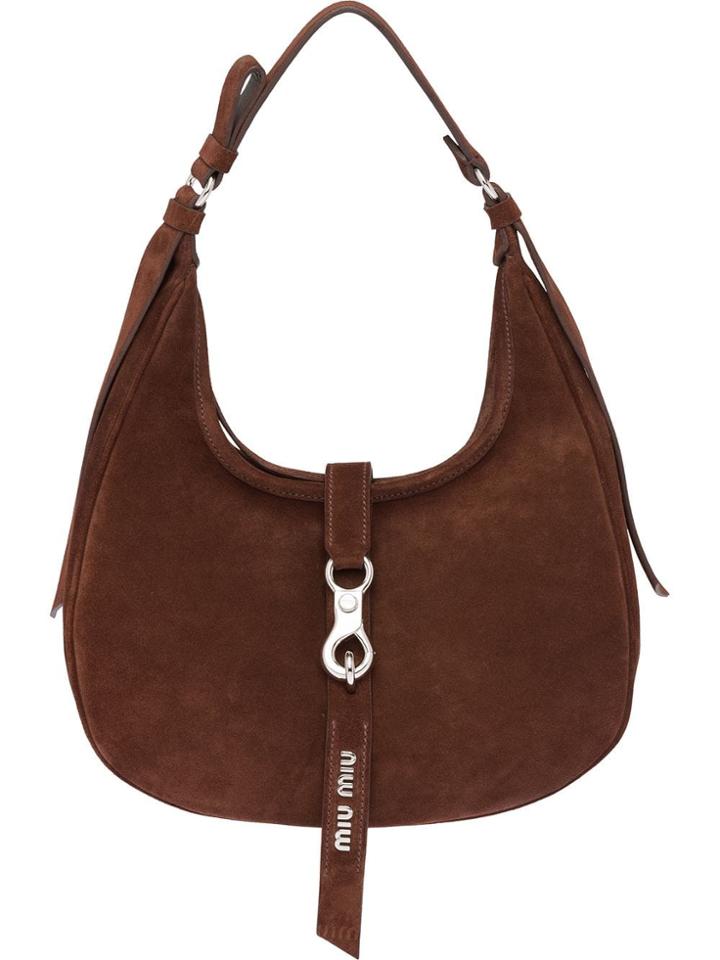Miu Miu Suede Hobo Bag - Brown