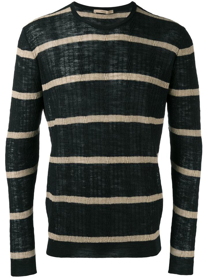 Nuur Striped Jumper, Men's, Size: 52, Black, Cotton/linen/flax/polyester