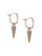 Federica Tosi Crystal Embellished Thorn Drop Earrings - Metallic