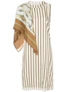 Maison Mihara Yasuhiro Contrast Pattern Dress - White