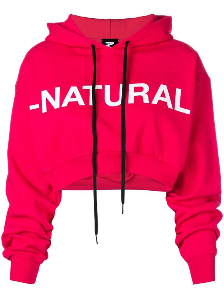 Mia-iam Cropped Hoodie - Red