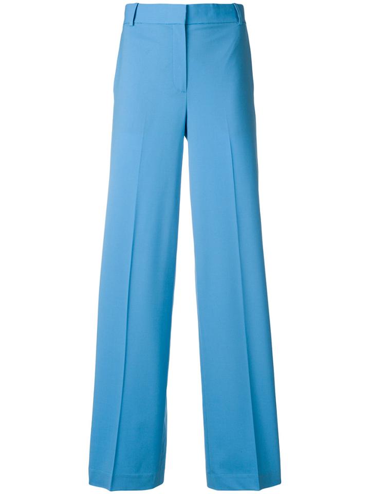 Theory Wide Leg Tailored Trousers - Blue