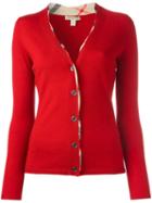 Burberry V-neck Cardigan, Women's, Size: Medium, Red, Wool