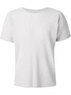 Homme Plissé Issey Miyake Pleated T-shirt, Men's, Size: 3, Grey, Polyester