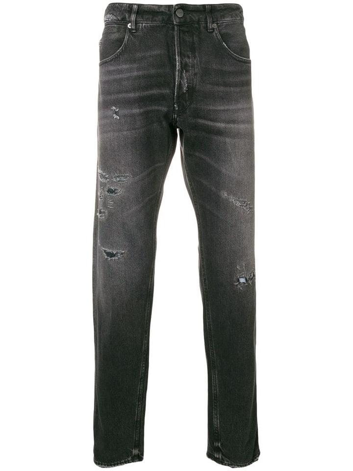 Golden Goose Distressed Straight-leg Jeans - Black