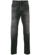 Golden Goose Distressed Straight-leg Jeans - Black