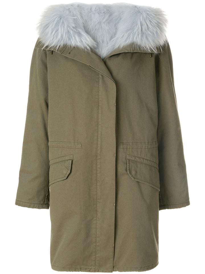 Army Yves Salomon Fur-trim Parka Coat - Green