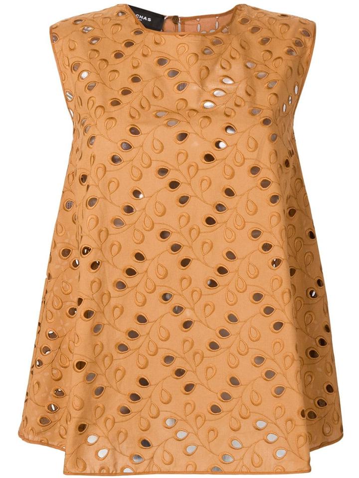 Rochas Embroidered Blouse - Brown