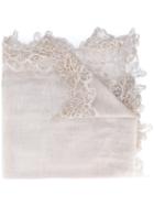 Faliero Sarti - Lace Trim Scarf - Women - Silk/cotton/polyamide/modal - One Size, Nude/neutrals, Silk/cotton/polyamide/modal