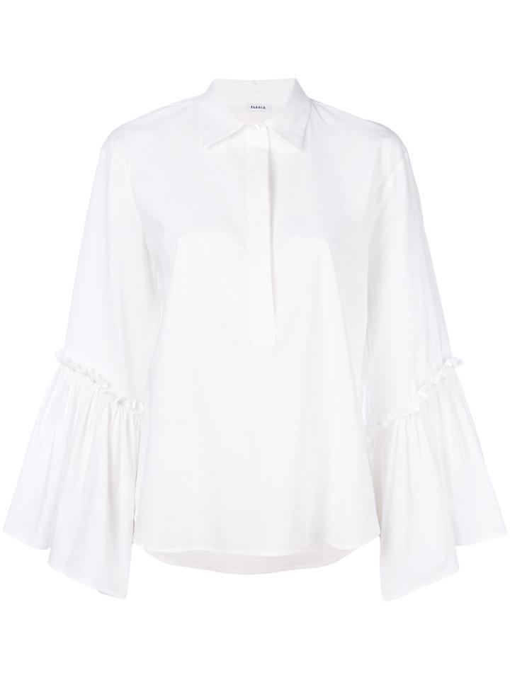 P.a.r.o.s.h. Ruffle Sleeved Shirt - White