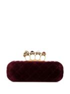 Alexander Mcqueen Four Ring Knuckle Long Box Clutch - Red