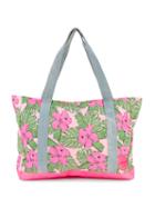 Vingino - Floral Print Beach Bag - Kids - Polyester - One Size, Pink/purple
