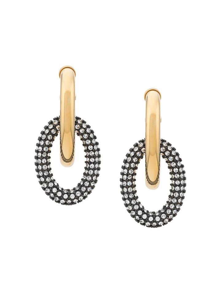 Mulberry Links Double Medium Strass Earrings - Gold