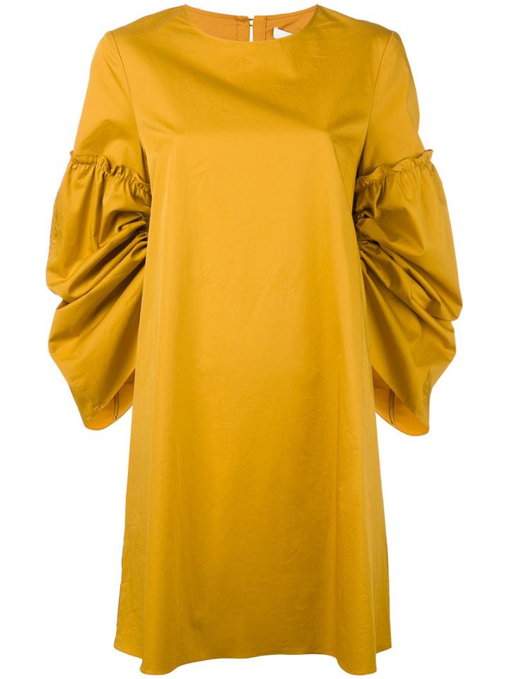 Tibi - Oversized Dress - Women - Cotton - Xs, Yellow/orange, Cotton