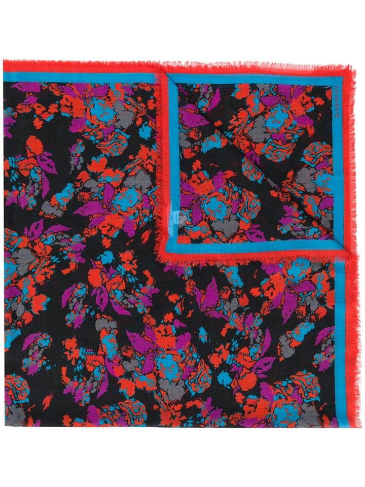 Givenchy Floral Embroidered Scarf - Black