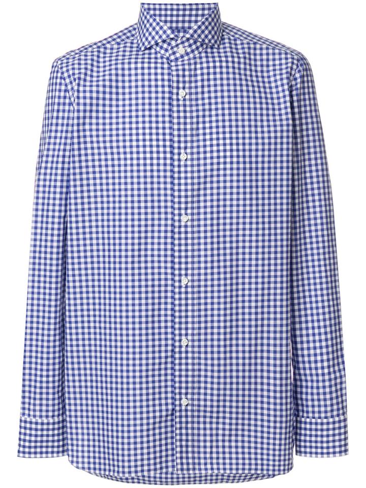 Borrelli Checked Shirt - Blue