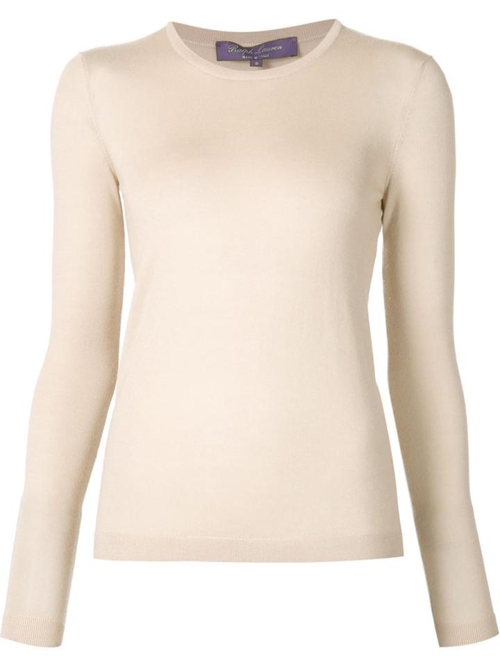 Ralph Lauren Black Cashmere Crew Neck Sweater, Women's, Size: Medium, Nude/neutrals, Cashmere