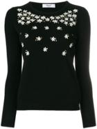 Blugirl Flower Embroidered Sweater - Black