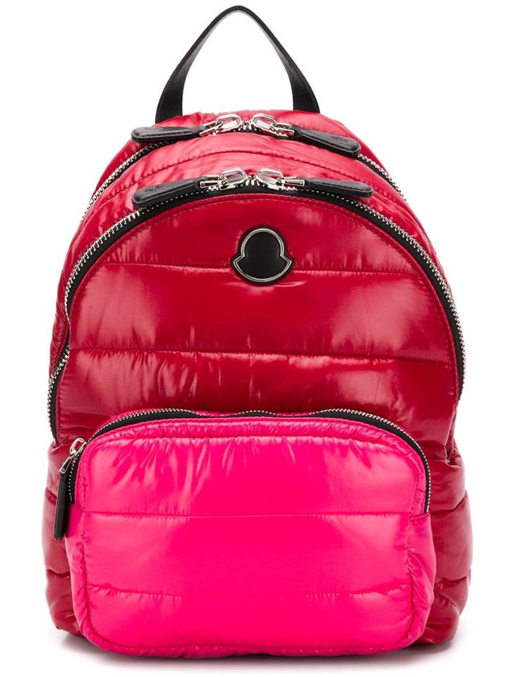 Moncler Logo Quilted Backpack - Red