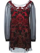 Alberta Ferretti Embellished Velvet Applique Dress