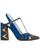 Strategia Zigzag Slingback Pumps - Blue