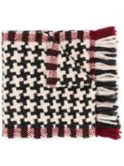 Faliero Sarti Cross Pattern Knit Scarf - Grey