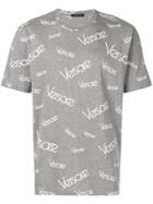 Versace Logo Pattern T-shirt - Grey