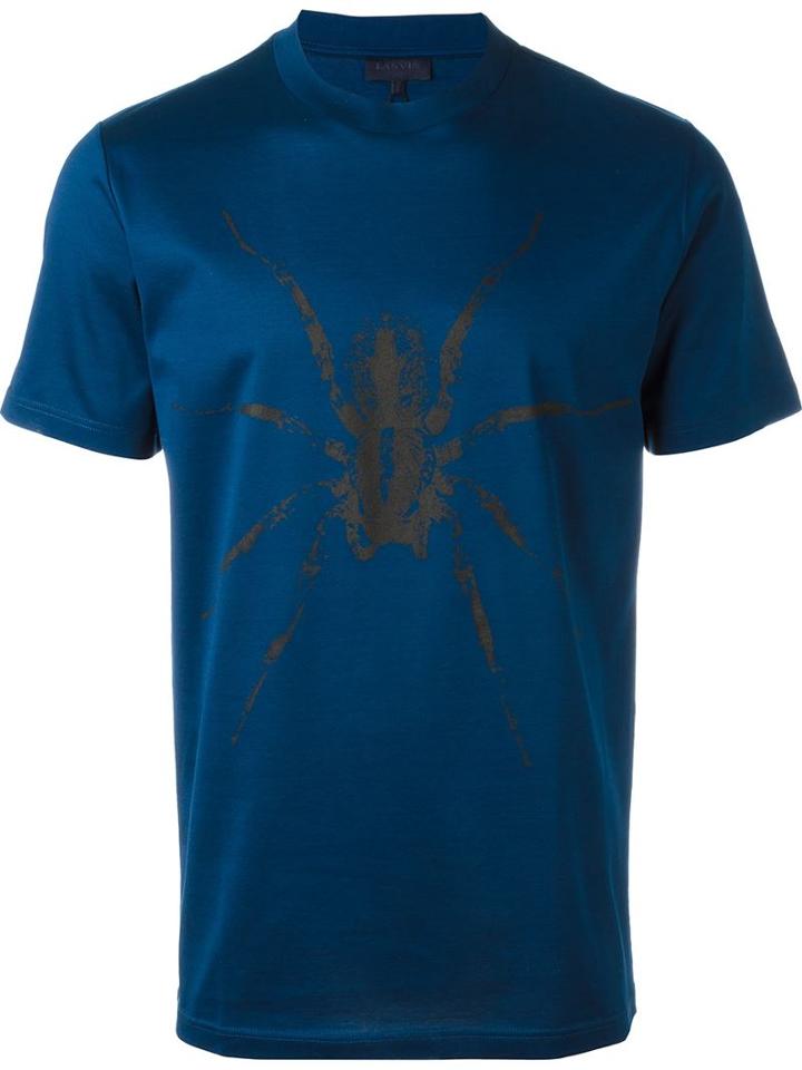 Lanvin Spider Print T-shirt, Men's, Size: S, Blue, Cotton