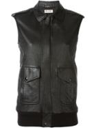 Saint Laurent Sleeveless Leather Jacket