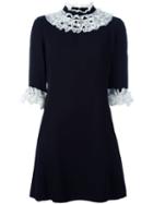 Vivetta Ruffle Trim Dress, Women's, Size: 38, Black, Viscose/acetate/cupro