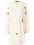 Alexa Chung Floral Embroidered Shirt Dress - Nude & Neutrals