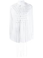 Area Shirt With Net Detail - White