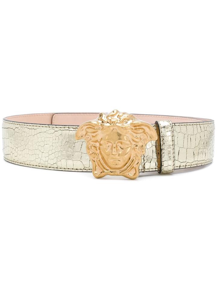 Versace 3d Medusa Buckle Belt - Metallic