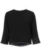 Derek Lam 10 Crosby Short Sleeve Crewneck Cropped Top - Black